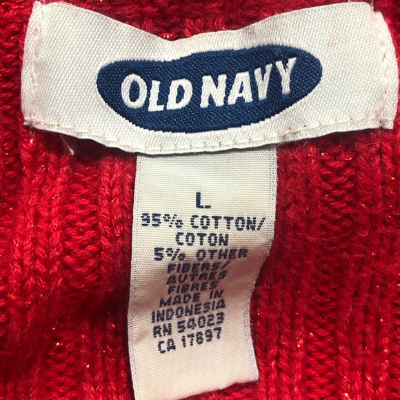 🟥Old Navy Red Cowl Neck Sweater with Ribbed Knit🟥 - Picture 6 of 8